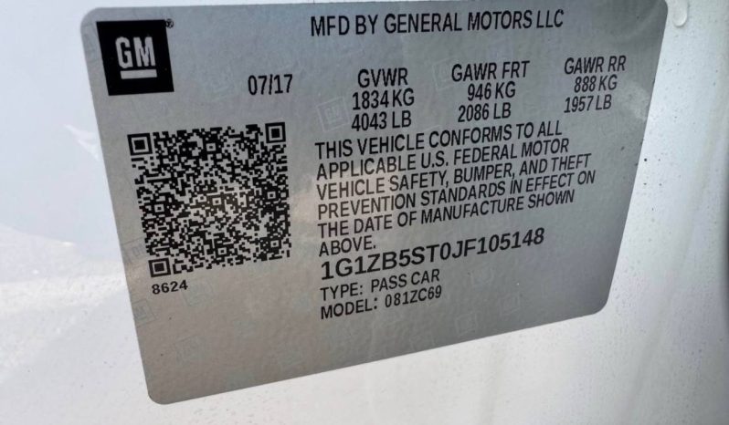 
CHEVROLET MALIBU LS, 2018 (2017) full									