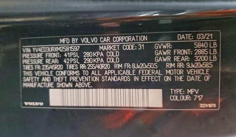 
VOLVO XC40 RECHARGE, 2021 full									