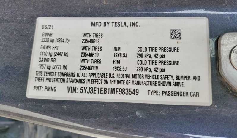 
TESLA MODEL 3 LR DM, 2021 full									