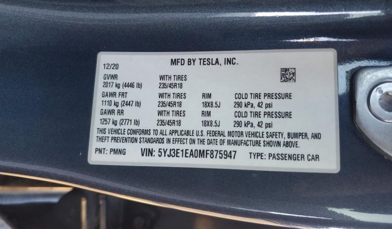 
TESLA MODEL 3 SR+ RWD, 2021 (2020) full									