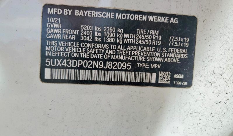 
BMW X3 SDRIVE30I, 2022 (2021) full									