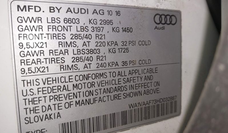 
AUDI Q7 3.0T PREMIUM, 2017 (2016) full									