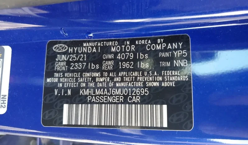 
HYUNDAI ELANTRA HYBRID BLUE, 2021 full									