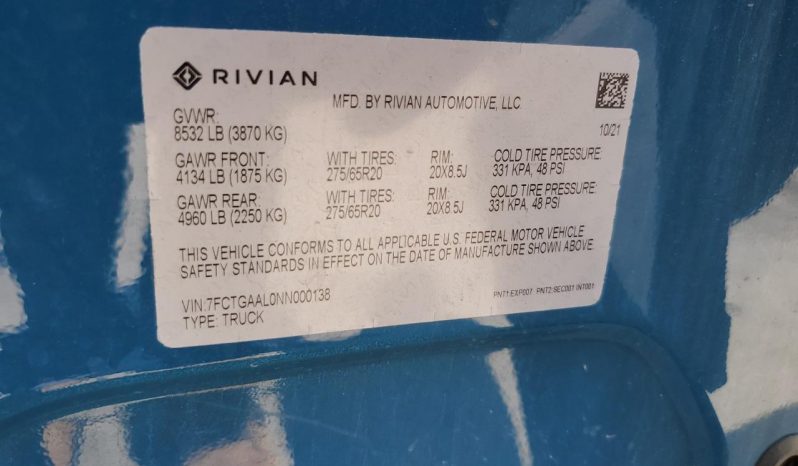 
RIVIAN R1T LAUNCH EDITION, 2022 (2021) full									