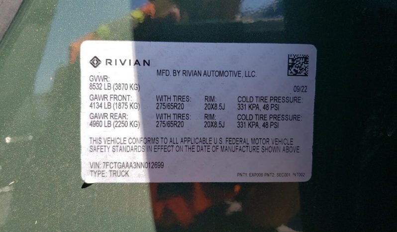 
RIVIAN R1T ADVENTURE, 2022 full									