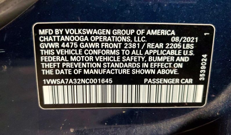 
VOLKSWAGEN PASSAT SE, 2022 (2021) full									