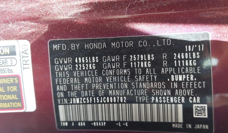 
HONDA CLARITY PLUG-IN HYBRID, 2018 (2017) full									