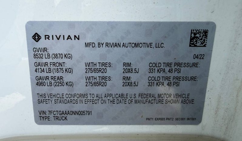 
RIVIAN R1T ADVENTURE, 2022 full									