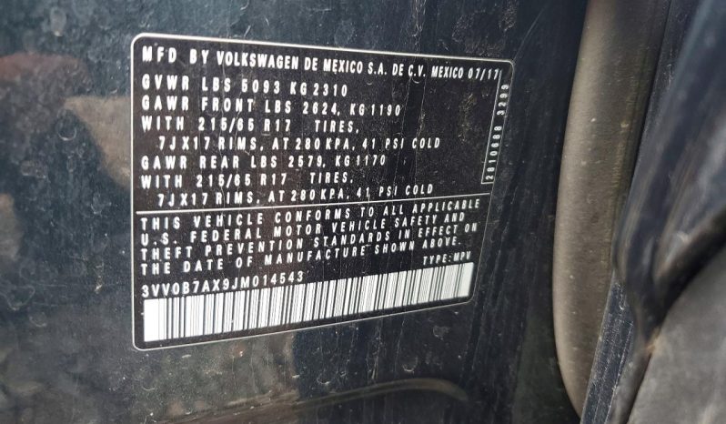
VOLKSWAGEN TIGUAN S, 2018 (2017) full									