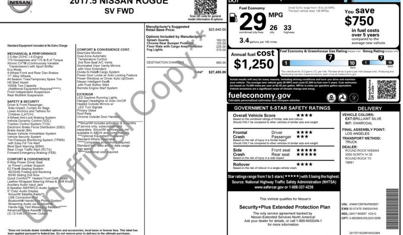 
NISSAN ROGUE SV, 2017 full									