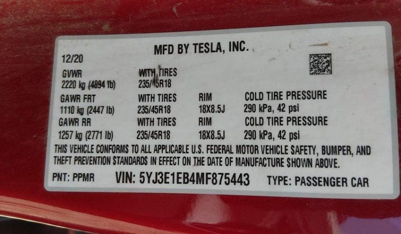 
TESLA MODEL 3 LR DM, 2021 (2020) full									