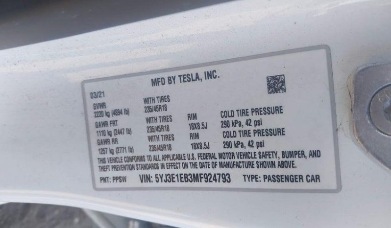 
TESLA MODEL 3 LR DM, 2021 full									