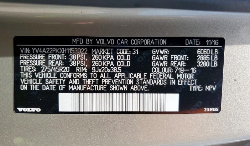 
VOLVO XC90 T6, 2017 (2016) full									