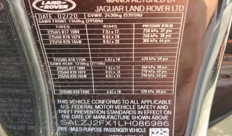
LAND ROVER RANGE ROVER EVOQUE S, 2020 full									
