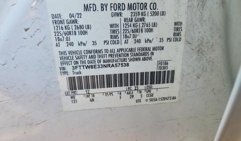 
FORD MAVERICK XL, 2022 full									
