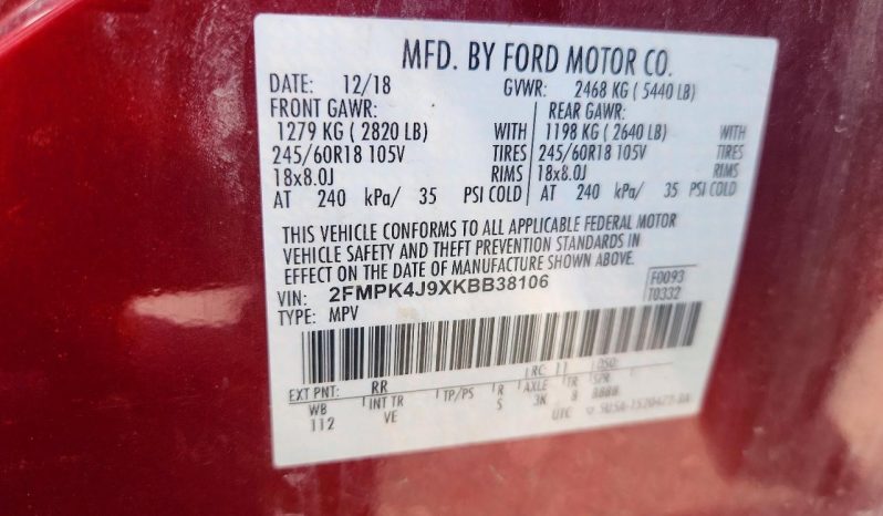 
FORD EDGE SEL, 2019 (2018) full									