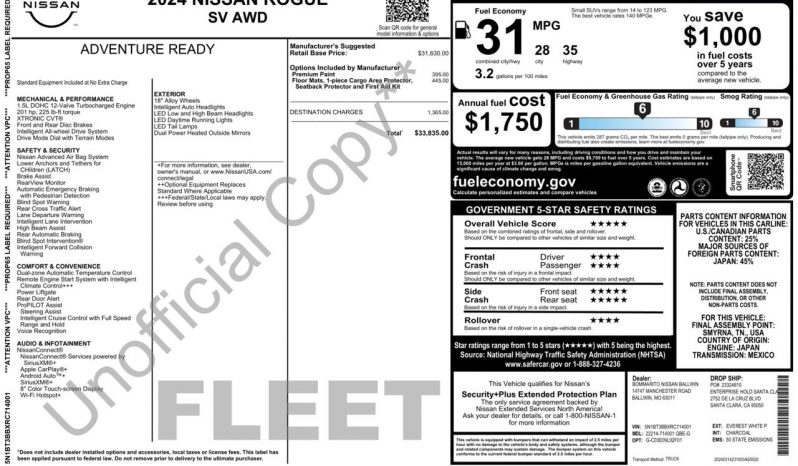 
NISSAN ROGUE SV, 2024 Ⓟ full									