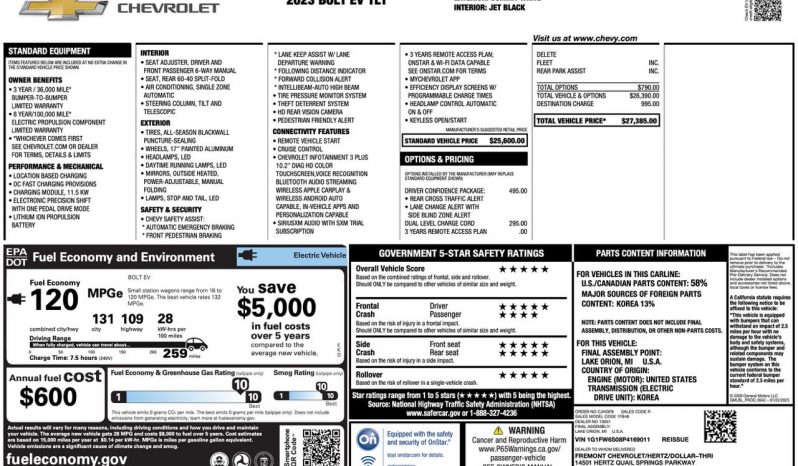 
CHEVROLET BOLT EV 1LT, 2023 full									