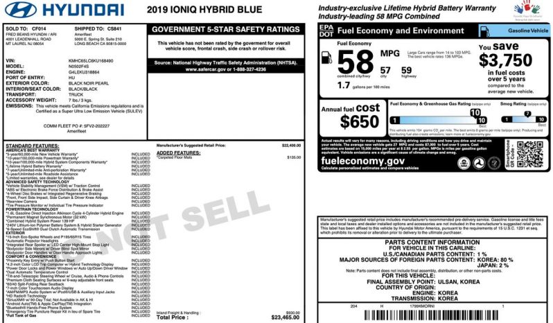 
HYUNDAI IONIQ BLUE, 2019 full									