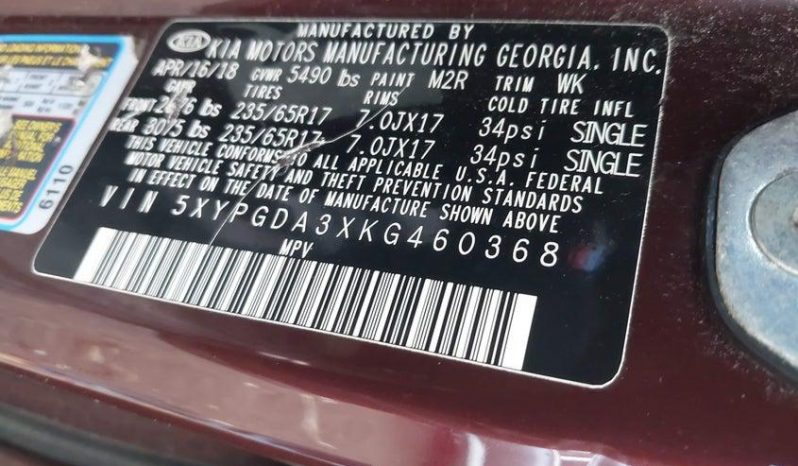 
KIA SORENTO 2.4L LX, 2019 (2018) full									