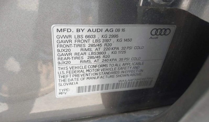
AUDI Q7 3.0T PREMIUM, 2017 (2016) full									