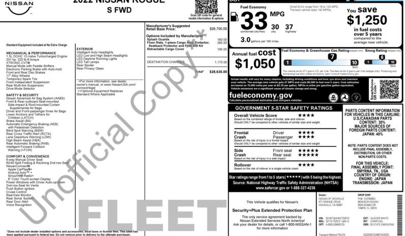 
NISSAN ROGUE S, 2022 full									