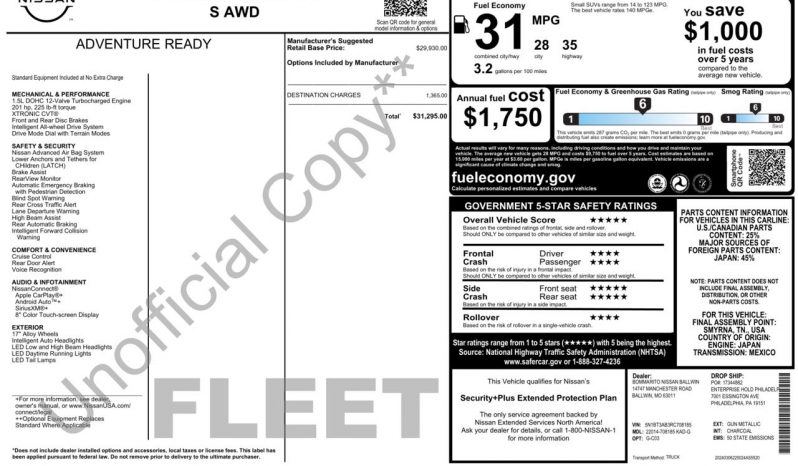 
NISSAN ROGUE S, 2024 Ⓟ full									