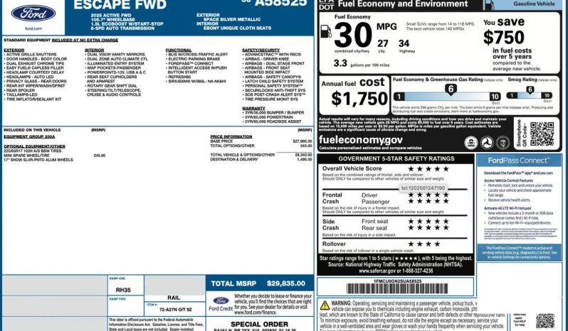 
FORD ESCAPE ACTIVE, 2025 full									
