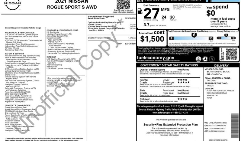 
NISSAN ROGUE SPORT S, 2021 full									