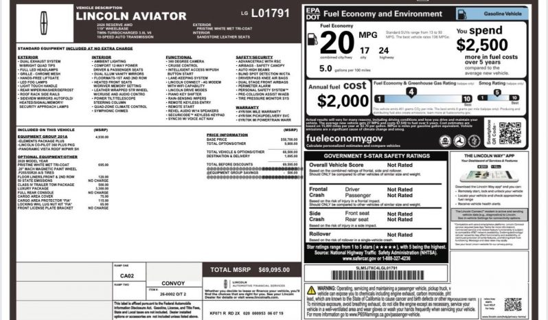 
LINCOLN AVIATOR RESERVE, 2020 (2019) full									